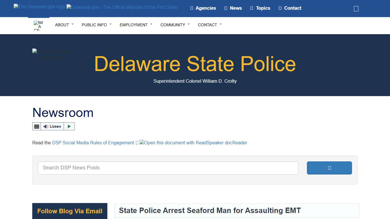 Newsroom - Delaware State Police - State of Delaware